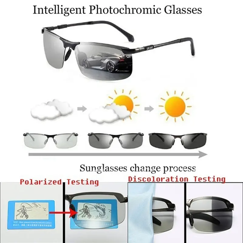 Kính râm phân cực cho nam giới, kính lái xe, nhìn ban đêm, UV 400