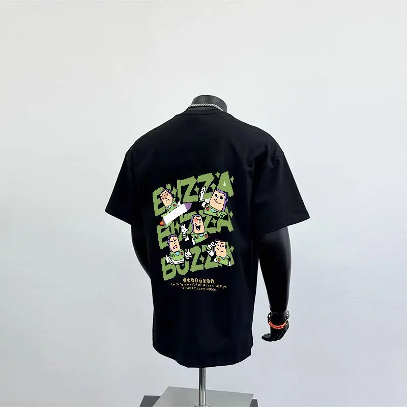Áo Thun Tay Ngắn, Chất Liệu Cotton Nguyên Chất 220g, Xu Hướng Mùa Hè Mới, Phong Cách Cơ Bản Đơn Giản, Thể Thao Thường Ngày Dáng Rộng Vừa Vặn, Cổ Tròn, In Họa Tiết Chữ Cái 1