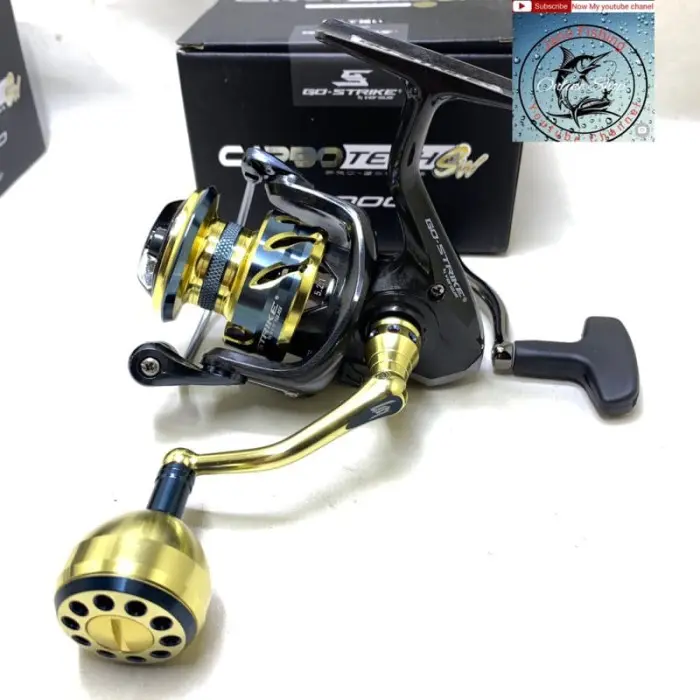 REEL POWER HANDLE SALT WATER GO STRIKE VERSUS CARBOTECH SW 1000-6000 - LIGHT GOLD SW, 1000