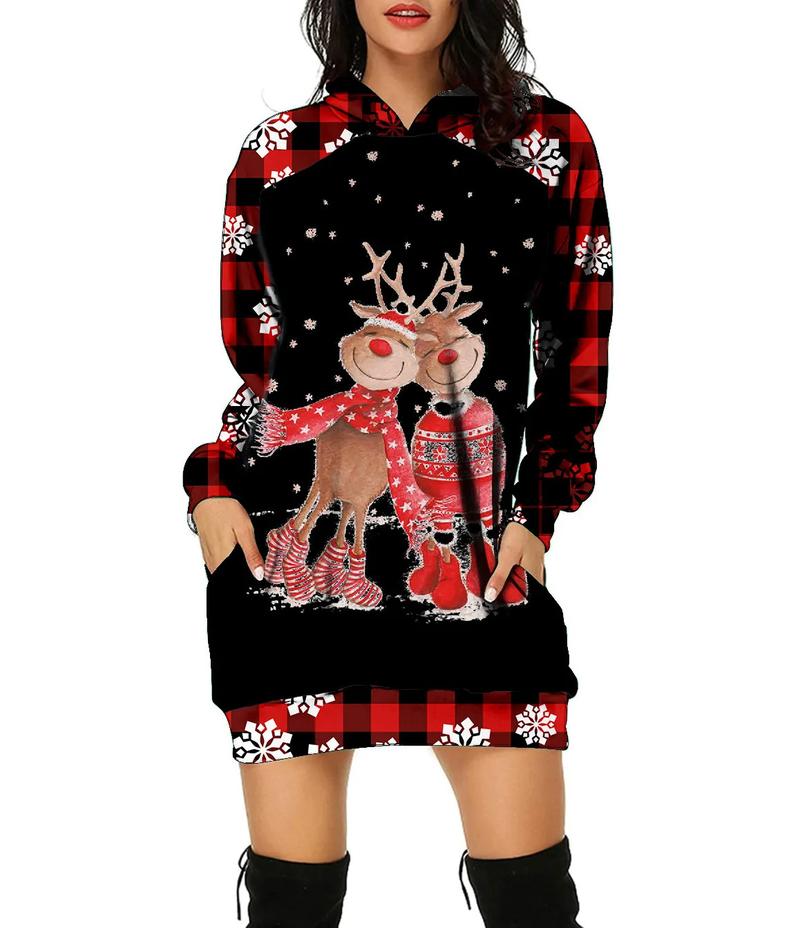 Christmas hoodie dress best sale