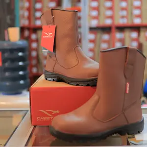 Sepatu Safety Cheetah 7288 Coklat Shoes Pria Boots