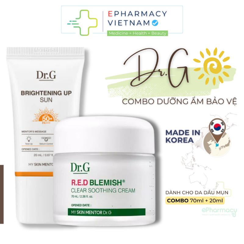 N Kem Dưỡng Ẩm DR.G Clear Soothing Cream 70ml & Kem Chống Nắng Brightening Up…