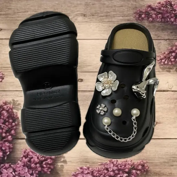 Dép sục nữ cross đế cao 7cm , sục nữ đế cao 7 phân, tặng kèm charm sticker ngẫu nhiên 7