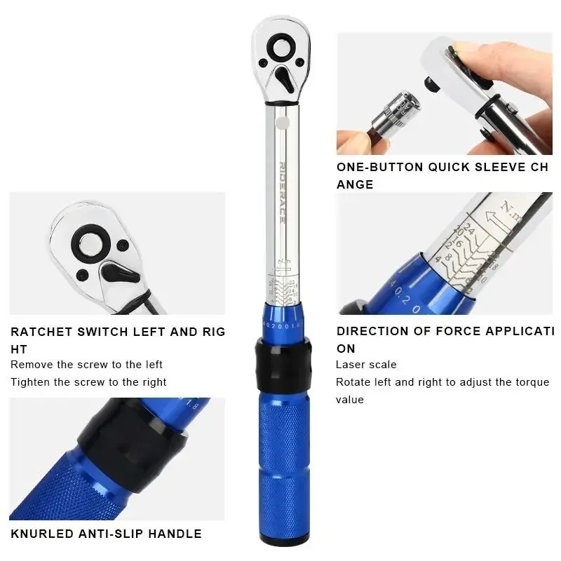 1/4 Ratchet Torque Wrench Set, Multipurpose Torque Wrench Set, Hand Tool for Bicycle Part Installation, Repair and Other Precise Torque Control Scenarios 4