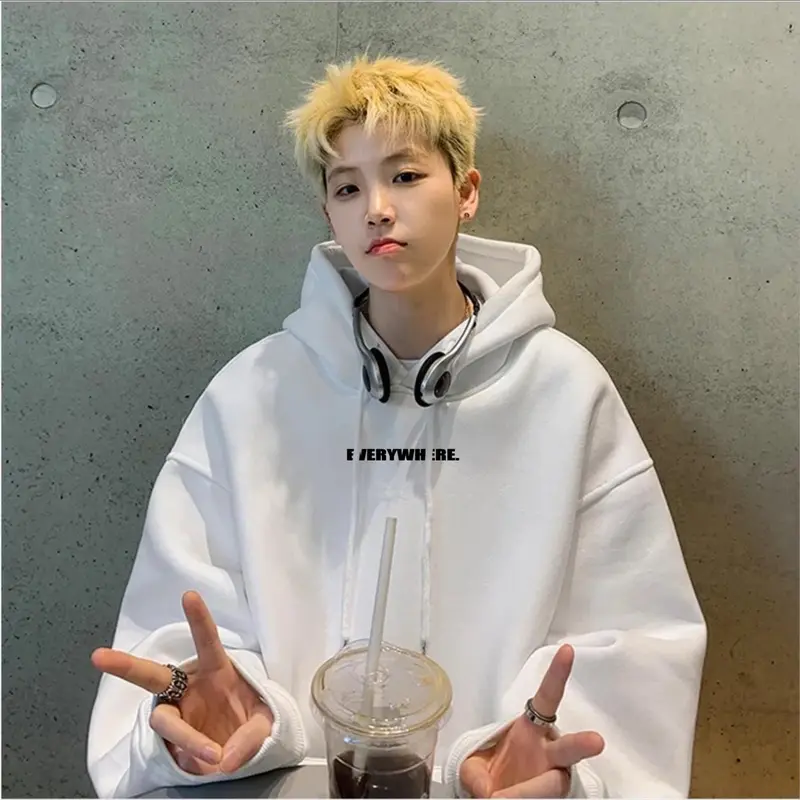 Áo hoodie EVERYWHERE unisex nam nữ vải nỉ bông Menswear Dài Tay Tay Dài 3