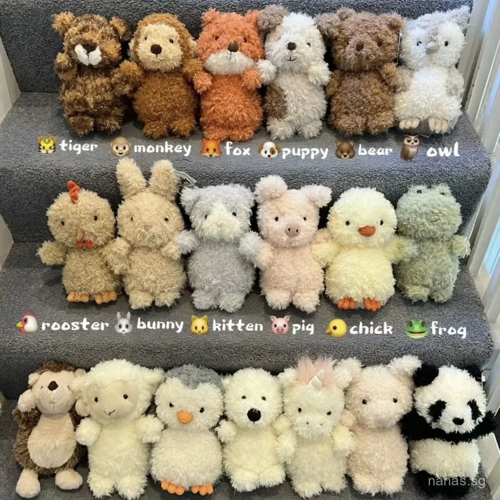 Jellycat Pure Original British Doll Curly Hair Series Lamb Chicken Pig Rabbit Penguin Bear Small Dog Cat Little Goat Snowman