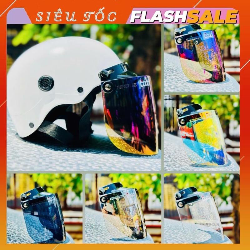 Kính Bogo Malaysia Gắn Nón Sơn Nón Bảo hiểm có 3 nút bấm gắn nón 1 2 nón 3 4 - Helmet