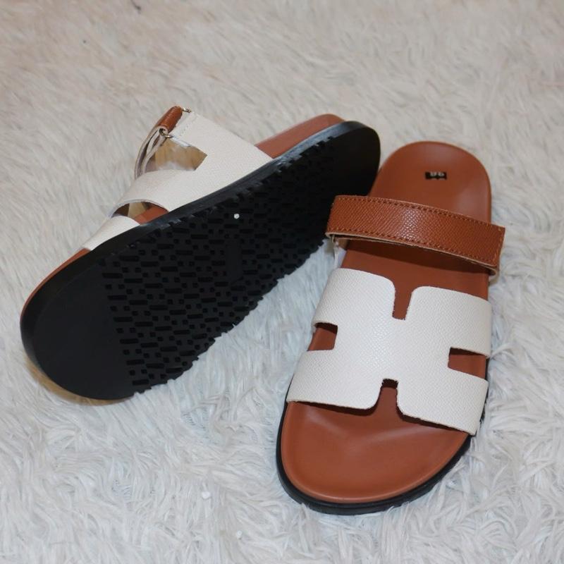 ￼Dép lê H.M nữ quai da sần mặt bóng Sandal đế 2,5p. (Chân gầy, mỏng cần lùi sz) 8