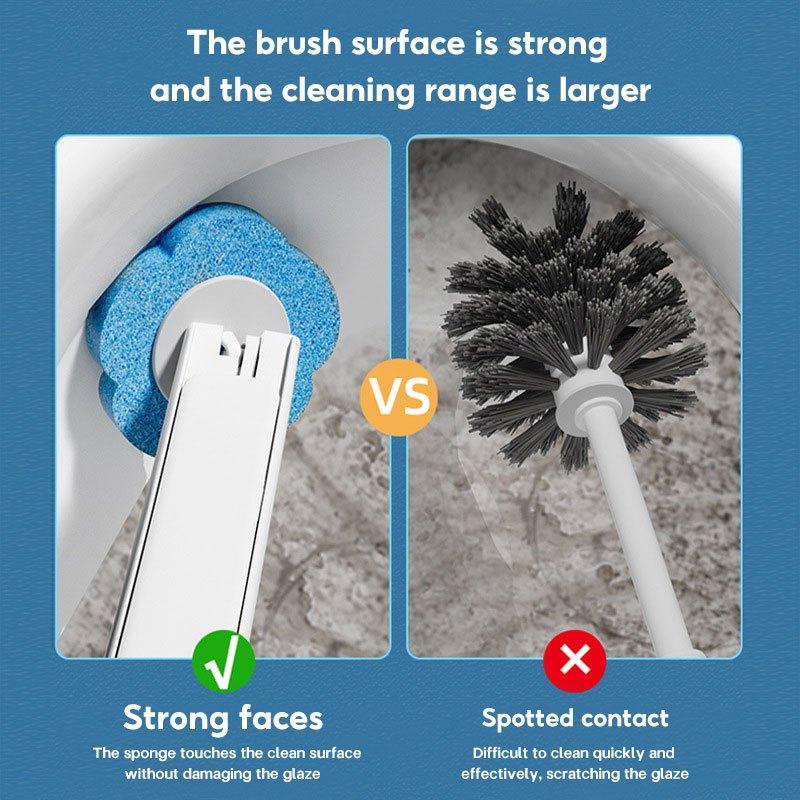 Bathroom Toilet Brush Set With 6pcs Refills Brushes Bathroom Aaccessories Toilet Cleaner Tool Home Supplies 1