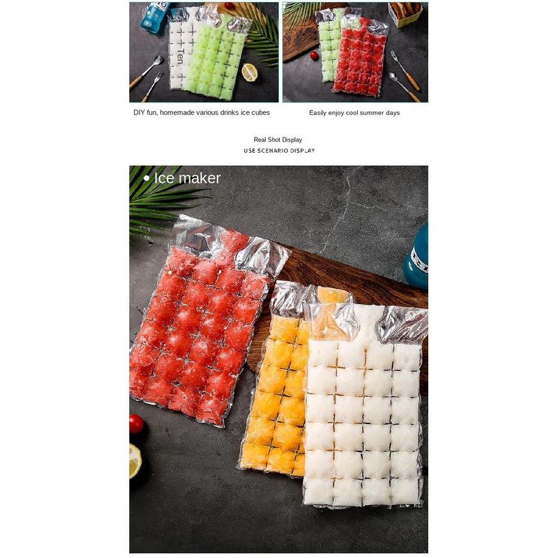 Product Introduction of Dulang Ais DIY, 10 Keping, Pengedap Sendiri, Pek Ais Pakai Buang, Lutsinar, Ais Beku, Acuan Aiskrim Kiub, Reka Bentuk Kreatif Kitchenware 5