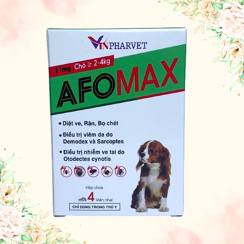AFOMAX Viên Nhai Loại Bỏ Ve Rận Bọ Chét Trên Chó ,Hổ Trợ Điều Trị Viêm Da, Nhiễm Ve Tai.( 1 Viên Lẻ  Không Hộp )