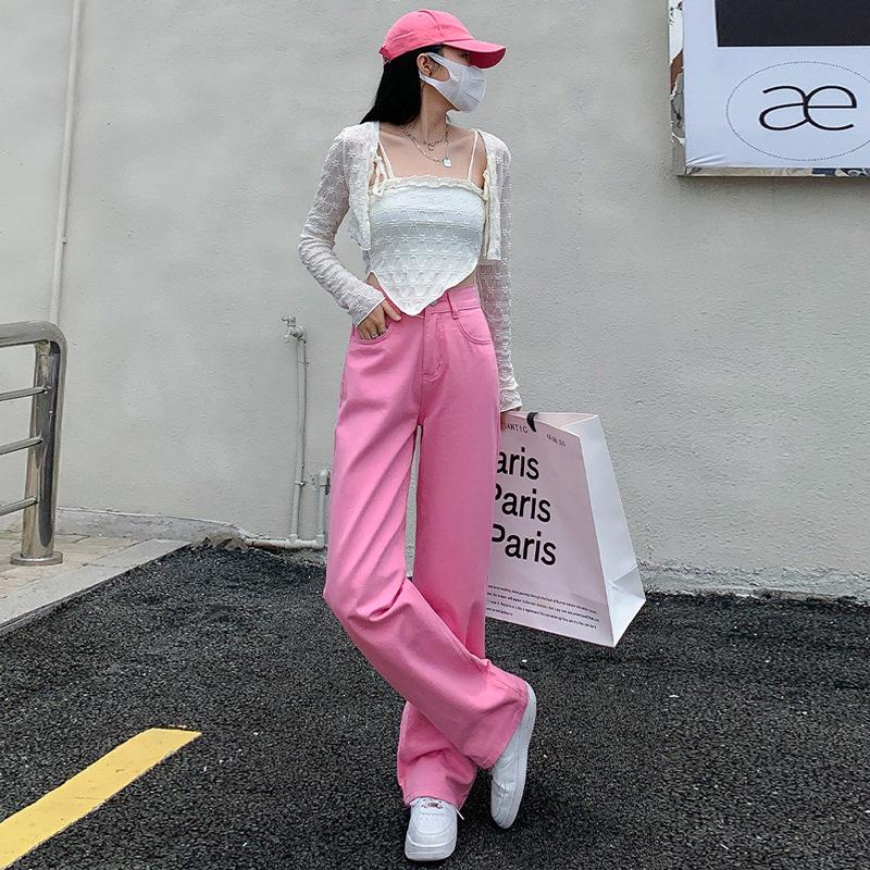 Quần Jean Kaki Nữ MIAA  Trơn Cạp Cao Ống Rộng Dáng Suông Đứng, quần kaki nữ lưng cao màu trơn Pants Women | BigBuy360 - bigbuy360.vn