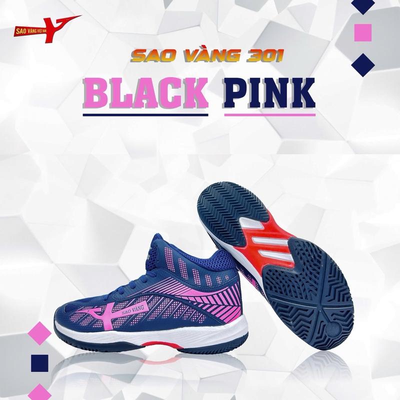 Giày Bóng Chuyền Sao Vàng 301 Black Pink - Giày Thể Thao - Sneaker Nam 5