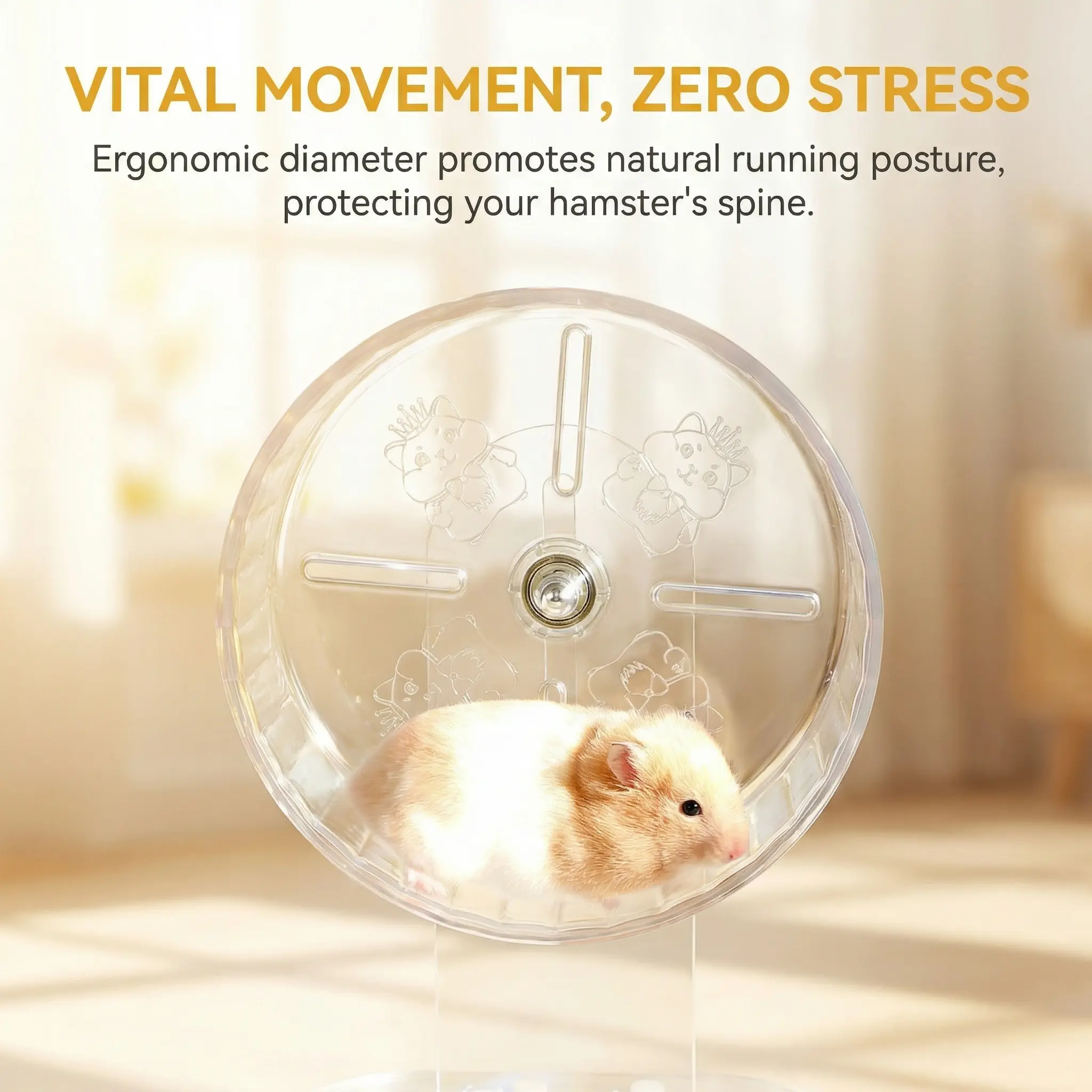 Super Silent & Wide Hamster Running Wheel, Large Acrylic Exercise Wheel ...