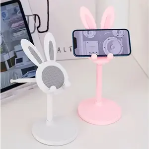 Folding Desktop Kelinci Cute Rabbit Support Stand Universal Phone Holder Handphone Dekstop Stand Holder Lipat Foldable HP Folding Universal Meja Pengaturan Dudukan Desktop Lipat Plastik Handphone Foldable Plastic Adjustable Angle Portable Mobile Universal