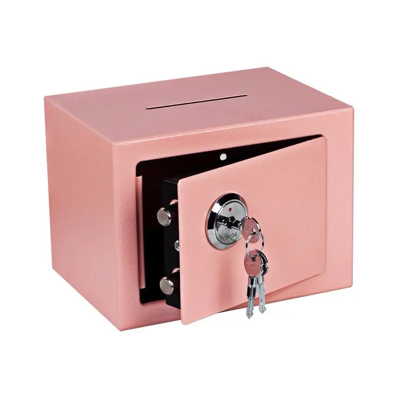 Két sắt mini 17K có khe đút tiền chống trộm cao cấp, chống cháy - 17x23x17cm