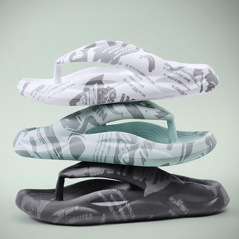 Dép Xỏ Ngón In Hình, Unisex, Chống Trượt, Thoải Mái, Đế Mềm Và Dày, Dép Thường Ngày Thích Hợp Cho Nam Và Nữ, 2611, Sử Dụng Ngoài Trời Và Trong Nhà 1