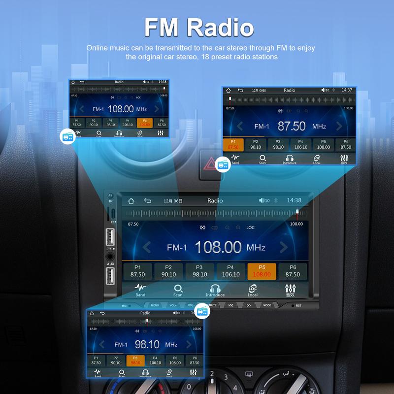 Product Introduction of Compatible with 7inch Dual-Socket MP5 Player - Wireless CarPlay with Microphone for Car Central Control Integrated System 45
