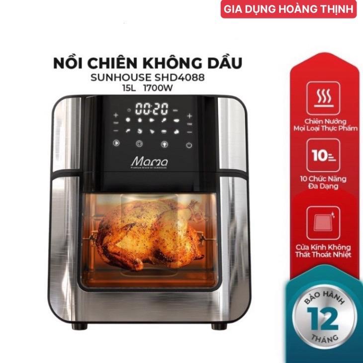 Nồi chiên không dầu 15L Sunhouse Mama SHD4088 Hàng chính hãng bảo hành 24 tháng