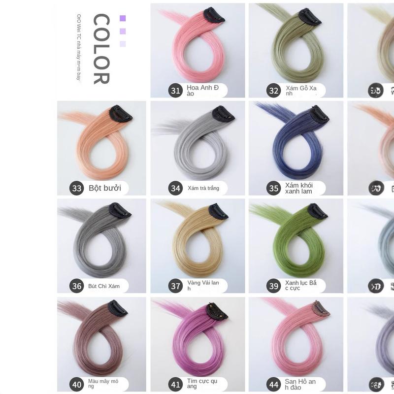 Clip-in colored hair extensions, short wigs, gradient hair extensions, highlights, short hair extensions 4