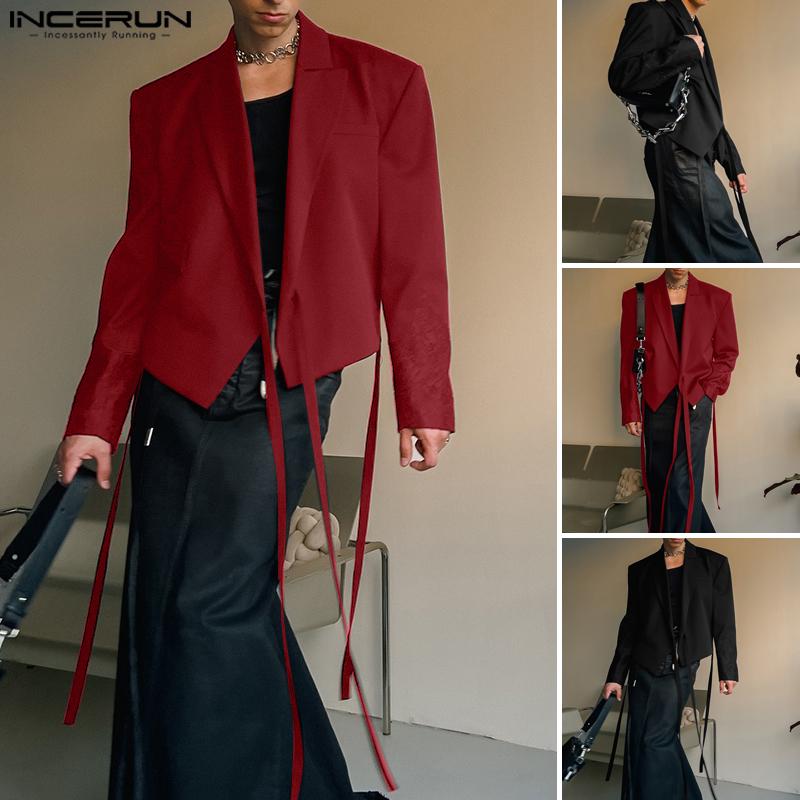 Áo Blazer Nam, Thiết Kế Cao Cấp Của INCERUN, May Nối Ren Ve Áo, Thời Trang, Dài Tay, Bộ Đồ Họa Tiết, Phong Cách Phương Tây 4