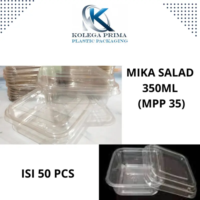 MIKA SALAD KOTAK 350ML/ MIKA MPP 35/ TRAY SALAD MURAH ISI 50SET 0