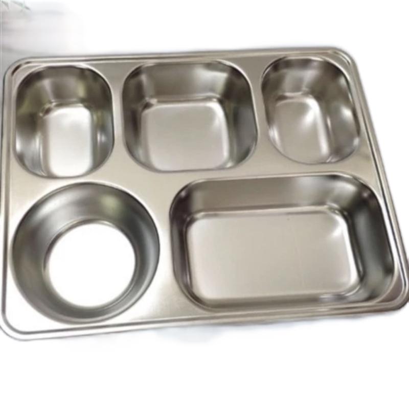 ￼Khay cơm inox 3 / 4 / 5 ngăn sâu lòng phong cách Hàn Quốc - Chính hãng inox cao cấp (6 kích cỡ) 1