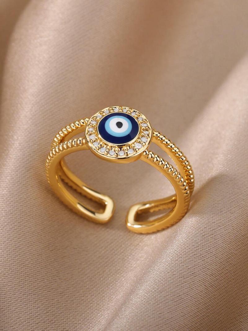 Product Introduction of Eye Design Rhinestone Decorated Cuff Ring, Fashion Accessories for Women & Girls, Fashion Jewelry for Party, Daily Clothing Decor, Trendy All-match & Exquisite Jewelry for Birthday Gift 6