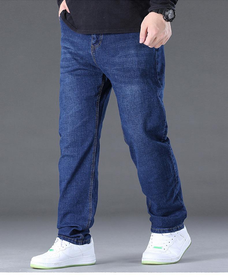 Product Introduction of Quần Dài Jean Co Giãn, Ngoại Cỡ, Dành Cho Nam Giới, Thẳng Và Rộng, Thừa Cân Và Người Đàn Ông Béo, cạp vừa, Thích Hợp Cho Mùa Xuân Và Mùa Hè, Quần Đi Chơi Trung Niên 9