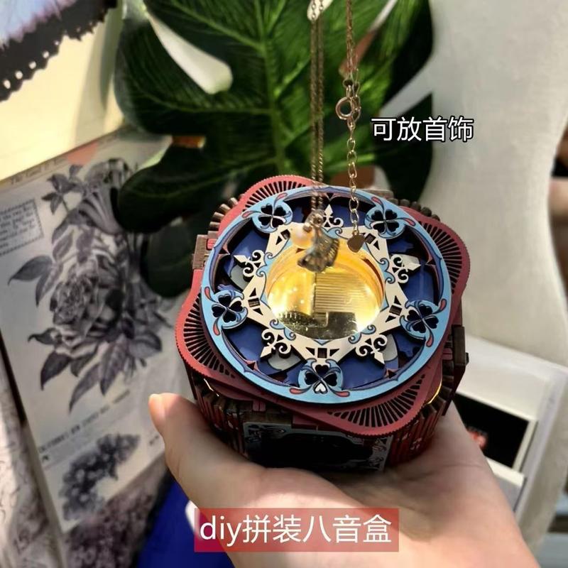 Hộp Nhạc Tự Làm, Hộp Nhạc Lắp Ráp Bằng Gỗ, Hộp Đựng Trang Sức Tám Tông Tự Làm, Làm Quà Tặng Sinh Viên, Thủ Công, Được Ủy Quyền Chính Thức 2