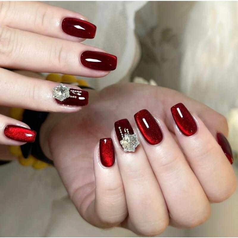 In Stock Cute Princess Fake Nails 24 Bow Design Temperament Long Nail Stickers Student Fake Nails 3