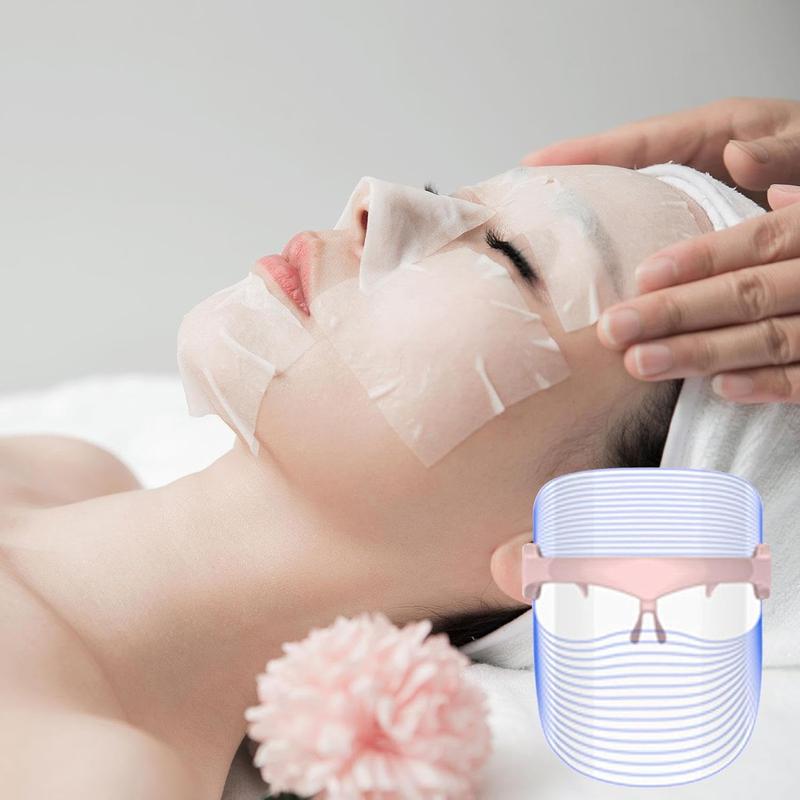Portable 7 Color Light Beauty Mask, 1 Box Lightweight Facial Skin Care Mask & Accessories, Facial Beauty Instrument for Women & Girls 6