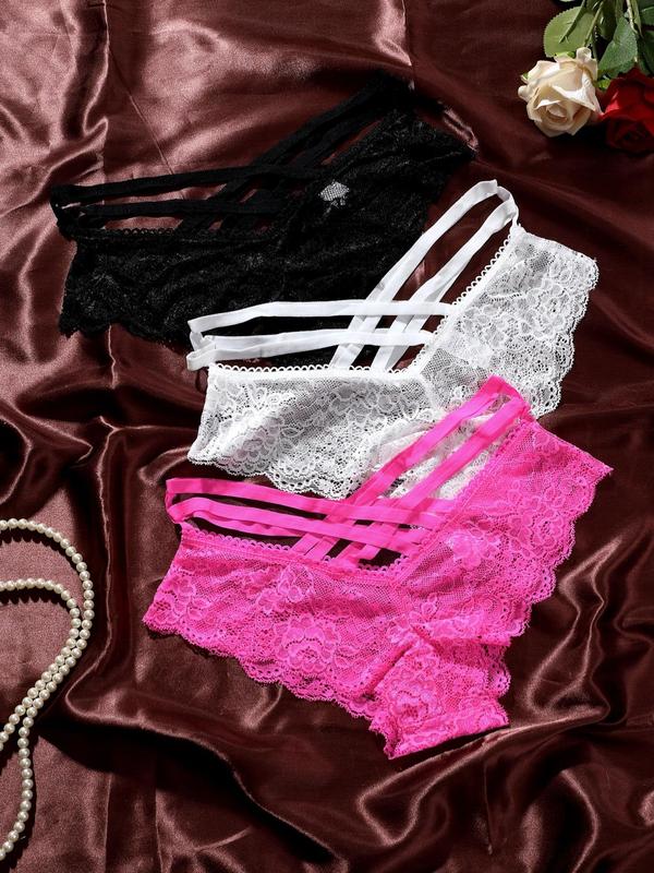 Women's Solid Color Lace Panty, Soft Comfy Breathable Knicker for Daily Wear, Women's Underwear for All Seasons 4
