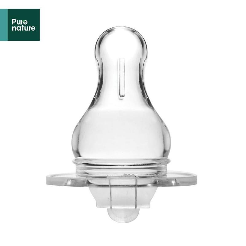 PURE NATURE - NÚM TI BÌNH SỮA CỔ THƯỜNG (HẸP) PUR (NÚM XÁ/ LẺ)