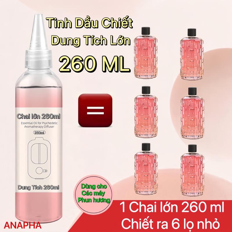 Tinh dầu thơm phòng chai lớn bổ sung 260ml có thể sử dụng với các loại máy xông tinh dầu với 8 mùi hương khác nhau Nước Hoa