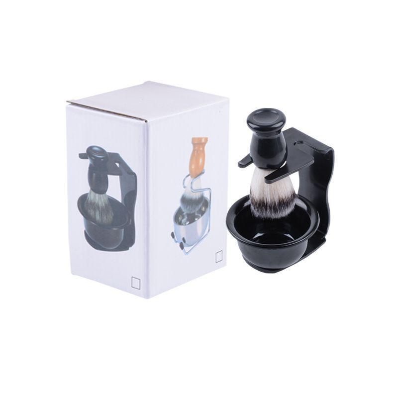 Product Introduction of Men's Shaving Tool Set, 3 Counts/set Soft Beard Brush & Hanging Bowl & Beard Brush Stand, Professional Facial Shaving Tool for Barber Shop & Home Use 5