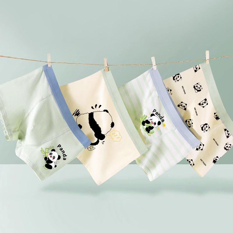 Đồ Lót Bé Trai, Quần Boxer Cotton Nguyên Chất, Dành Cho Bé Trai Và Trẻ Em, Thanh Thiếu Niên Và Trẻ Sơ Sinh, Hoạt Hình Gấu Trúc, 1703 Mảnh Trong 3 Ngày 2