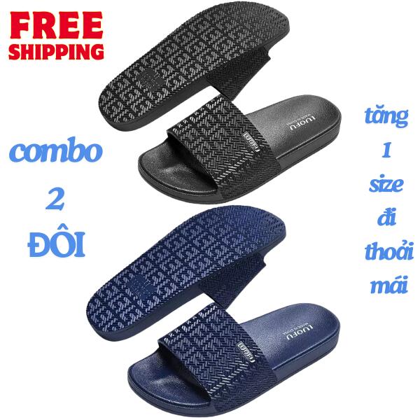 Dép Lê Luofu Nam Nữ Đúc Liền Nguyên Khối Cao Su PVC Quai Ngang Siêu Bền Thời Trang Chống Thấm Nước Chống Trơn Trượt DéP Slipper Đế Bằng dép  dc