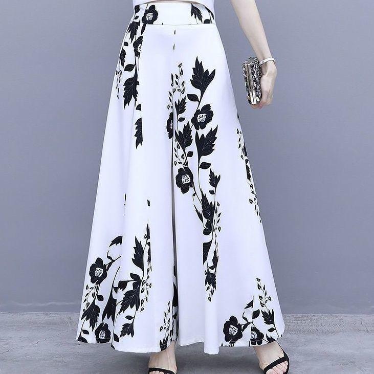 Product Introduction of Quần Ống Rộng Thời Trang Phong Cách Phương Tây, Hàng Mới Về Mùa Hè 2023, Phong Cách Quốc Gia, In Đen Trắng, Váy Quần Bó Sát Dáng Rộng Rãi Đơn Giản, Quần Áo Nữ Mới Quần Lót Nữ Quần Lót Nữ 12
