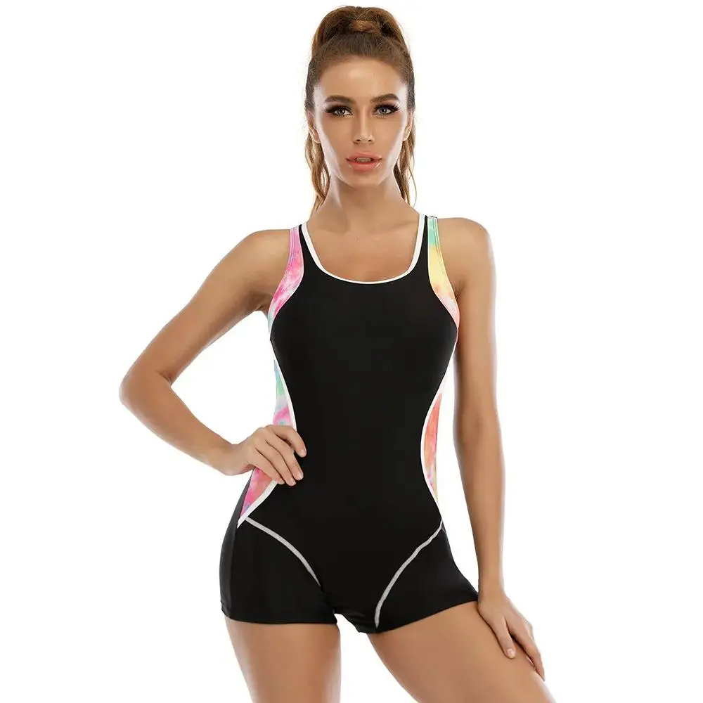 2024 Patchwork Sport One Piece Swimsuit Plus Size Swimwear Women Professional Sport Bathing Suit Surfing Swimsuits Swimming Suit