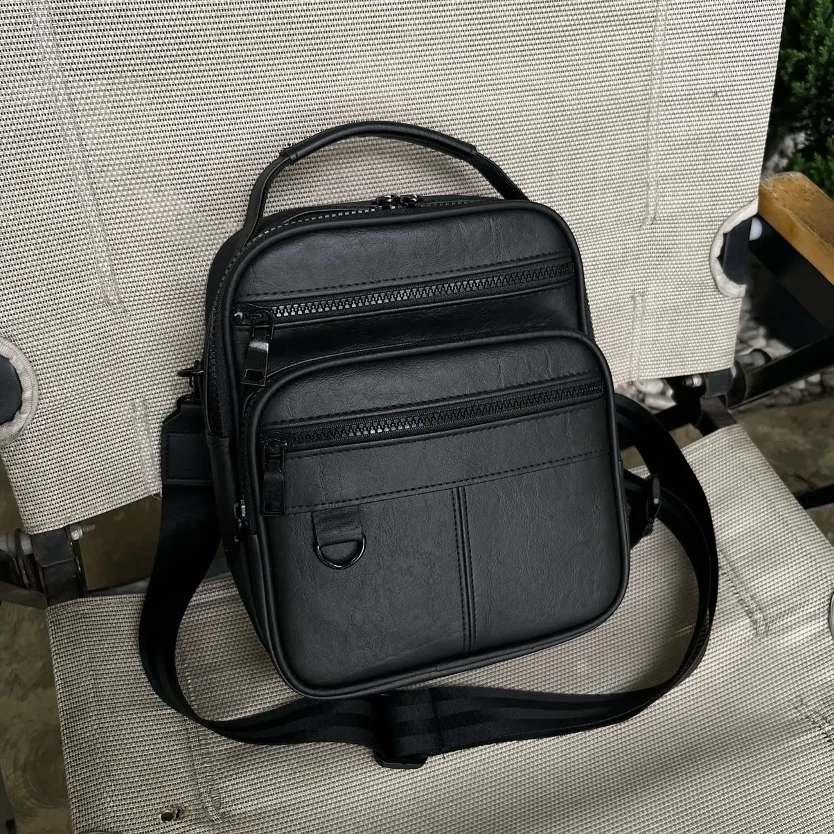 Túi Da Đeo Chéo Dáng Đứng Có Quai Xách Nhiều Ngăn, Bag tuixach