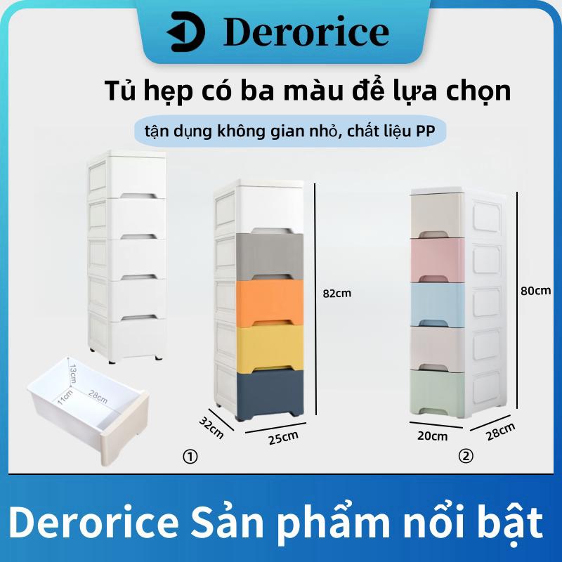 Derorice Tủ Lưu Trữ Nhựa PP - Tiện Lợi Cho Gia Đình, Tận Dụng Hiệu Quả Không Gian Nhỏ với Thiết Kế Bánh Xe Phổ Thông Miễn Phí