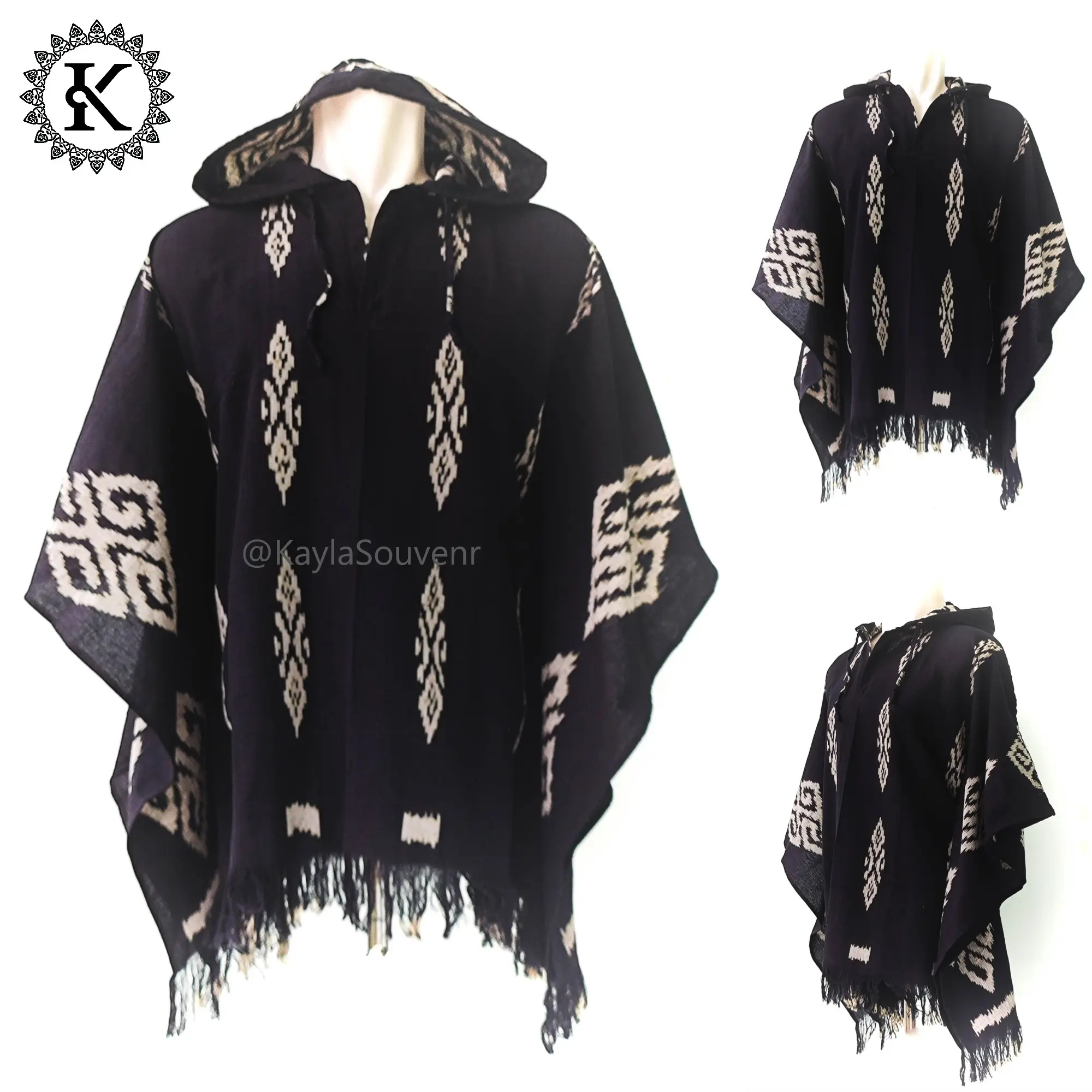 Hoodie Batwing Tenun Oblong - Hoodie Tenun Etnik