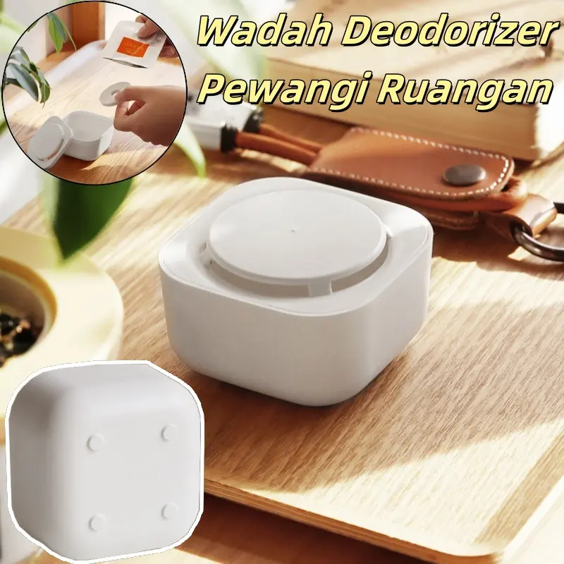 Vinnatsu Wadah Pewangi Ruangan/Wadah Deodorizer Penyerap Bau Kulkas/Wadah Pewangi Pengharum Ruangan Bulat/empat Penyimpanan Kapur Barus