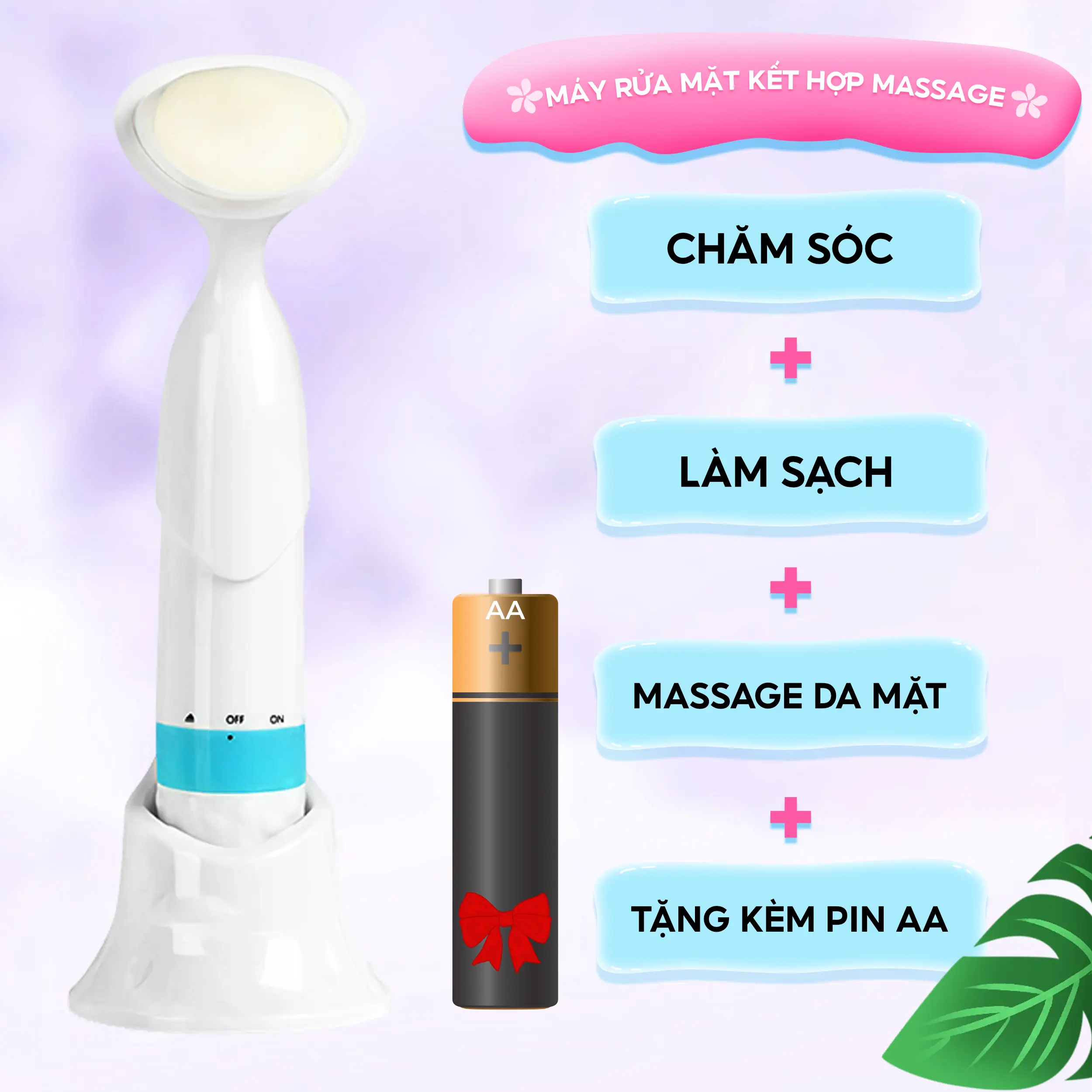 Máy rửa mặt kết hợp mát xa Half Horse. Làm sạch sâu và tăng cường tuần hoàn máu giúp da sáng đẹp đều màu