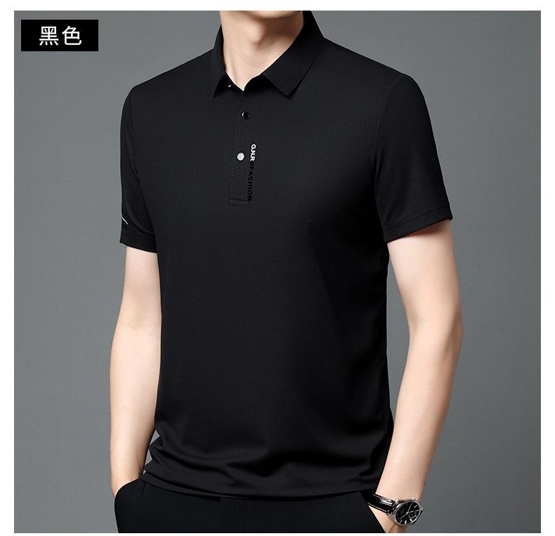 Product Introduction of Men's Solid Color Casual Polo Shirt Short Sleeve Lightweight Breathable Loose Fit 10