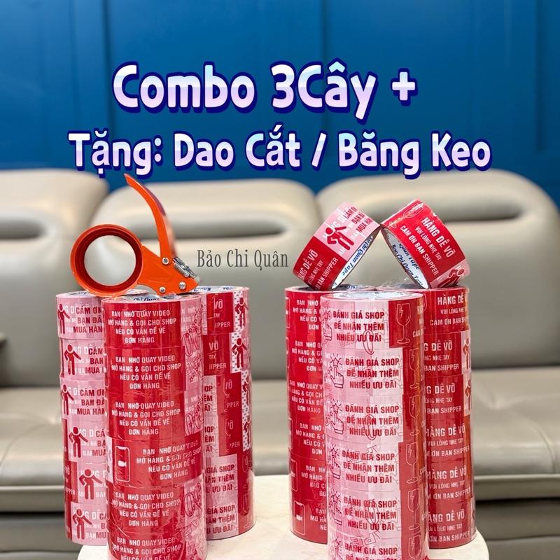 Rẻ-Tặng Dao Cắt 3Cây Băng Keo in chữ Quay Video-Đánh giá 5sao-Cảm Ơn-Hàng dễ vỡ + Tặng Dao cắt hoặc tặng Băng keo