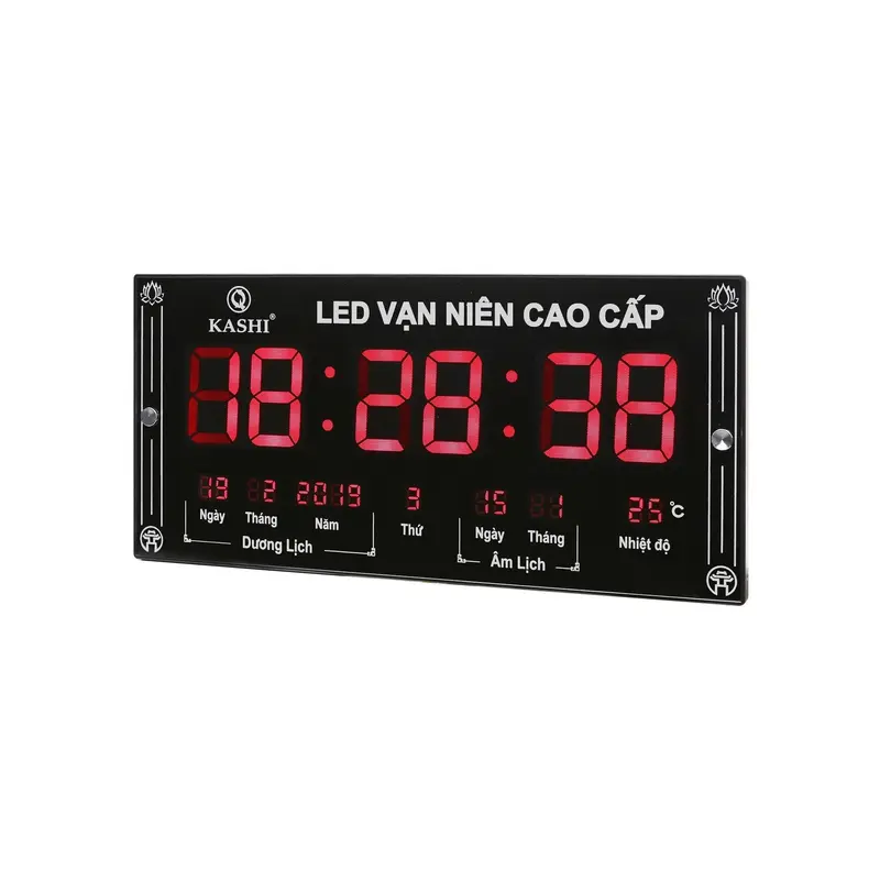 Đồng hồ LED Kashi vạn niên ( theo Lịch Âm của Việt Nam) HM 555 Treo Tường Trang Trí Nhà Decor Phòng Đèn Tráng Gương Decor 4