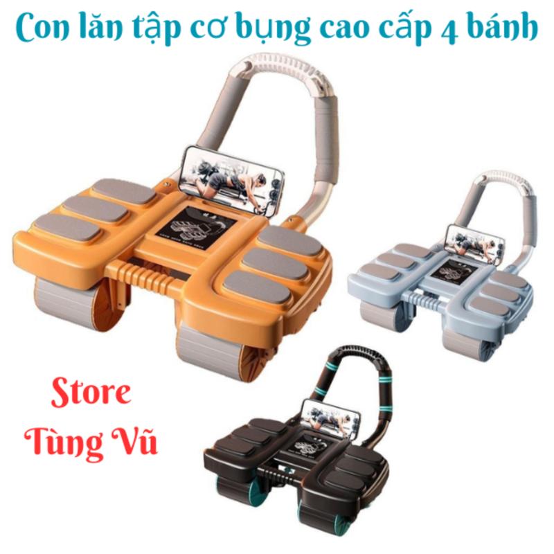 Con Lăn Tập Bụng 4 Bánh Thế Hệ Phiên bản 2024 , Có Trợ Lực Đàn Hồi TUNGVU Tập Cơ Bụng
