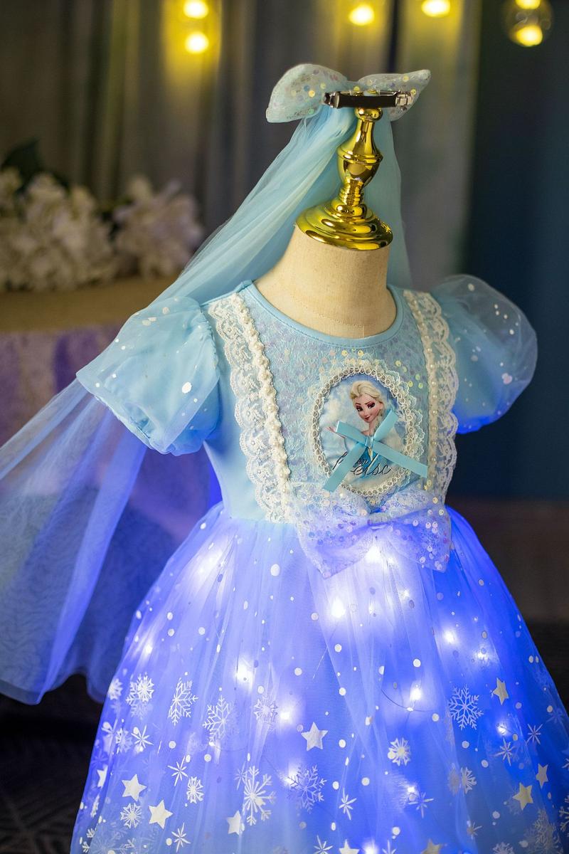 Product Introduction of Frozen Princess Dress Girls' Dress Children's Luminous Aisha Dress Lolita Dress Summer New 5